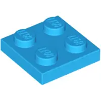LEGO 2x2 Platten 3022 - 100 Stück Dunkles Azurblau
