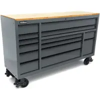 HBM Werkzeugwagen, 14 Schubladen, 182 cm, grau