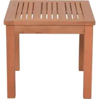 DELUKE Gartentisch GUNTER rechteckig - Eukalyptus, Braun, 44x44x40cm | Garten Beistelltisch Wetterfest Outdoor Tisch