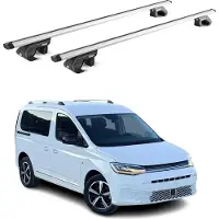 Aurilis Dachträger Grundtäger für VW Caddy 2020-2025 5 tür 90kg Alu Silber 2 tlg ABE