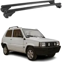Omtec Dachträger für Fiat Panda 1980-2003 Gepäckträger Grundträger Alu Schwarz 2x