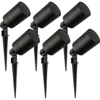 LEDVION - 6er Set, Gartenstrahler mit Erdspieß, IP65, GU10, 220-240V, LED Strahler, Gartenbeleuchtung mit Strom, Ohne GU10 Leuchtmittel, Drehbar, Wasserdicht