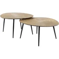 KAWOLA Couchtisch TIBALI Set 2-tlg. Metall bronze oval