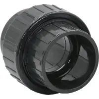 Haf 1x PVC Fittings Verschraubung mit 50mm | Klebemuffe x Klebemuffe | Adapter aus grauem PVC-U | PN16 für Rohr, Poolverrohrung, Rohrleitung & Teich