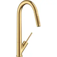 Axor Starck Einhebel-Küchenmischer 270 mit Ausziehbrause, 10821250, Farbe: Brushed Gold Optic