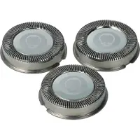 VHBW 3x Ersatz-Scherköpfe kompatibel mit Philips 5867XL, 5864XL, HQ5425, HQ5426, 5887XL, HQ5401, HQ5421, HQ5430, HQ5461 Elektrorasierer, Silber