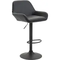 DELUKE Barhocker DUBLIN - Schwarz, Kunstleder, Schwarz | Barhocker mit Lehne Barstuhl Tresenhocker Tresenstuhl Kneipenhocker Kneipenstuhl