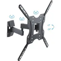 PureLink PureMounts PM-FM11-400 - Neigbare und schwenkbare TV / Monitor Wandhalterung, Wandabstand 62mm bis 309mm, Tragkraft 20kg, max. VESA 400x400, für Bildschirme von 66 bis 132cm (26 Zoll-52 Zoll)