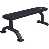 Gorilla Sports Hantelbank - 110 x 58 x 40 cm, bis 250 kg Belastbar, gummierte Füße, Schwarz - Flachbank, Bankdrücken, Trainingsbank, Fitnessbank