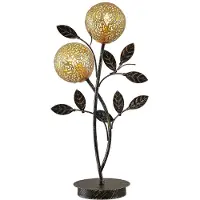 LUCANDE Evory 2 Tischleuchte Gold - , Evory, Schwarz, für Wohnzimmer, Metall, Florentiner