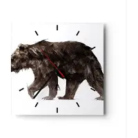 ARTTOR Wanduhr - Quadrat - Glasuhr - Tier Abstraktion - 40x40cm - Schleichendes Uhrwerk - Lautlos - zum Aufhängen bereit - Dekoration Modern - Wanddekoration aus Glas - C3AC40x40-3975