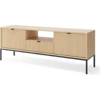 Masseno TV-Schrank STELLARE 154 cm Fernsehschrank mit 1 Schubladen und 2 Türen TV-Lowboard für Wohnzimmer Modern 154x39x56 cm Eichefarben / Naturfarben