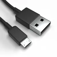 Justcom Micro-USB Ladekabel für Kyocera Digno 502KC Schwarz 2 x 1 m Handy Schnellladekabel Datenkabel
