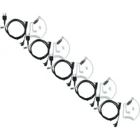 VHBW 5x Headset kompatibel mit Icom IC-U68, IC-U2, IC-U16, IC-T90E, IC-U12, IC-U82 Funkgerät mit PTT Mikrofon - transparent, schwarz, Akustikschlauch