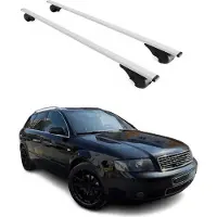 Omtec Dachträger Grundtäger für Audi A4 B6 Avant 2001-2004 75kg Metall Silber 2 tlg