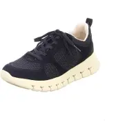 Gabor Damen Sneaker Schwarz mit Netz-Obermaterial und cremefarbener Gummisohle