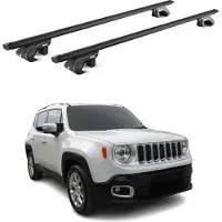 Aurilis Dachträger Grundtäger für Jeep Renegade 2014-2025 90kg Alu Schwarz 2 tlg ABE