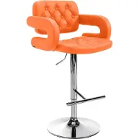 CLP Barhocker Dublin Kunstleder höhenverstellbar und drehbar orange Gestell Farbe chrom