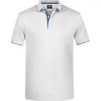 James & nicholson Klassisches Polo mit Kontraststreifen white/navy, Gr. XL