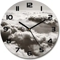 Tulup Wanduhr aus Glas 30fi Glasbild Glasuhr Gehärtetes Glas - schwarze-zeiger - Clouds from a bird's eye view