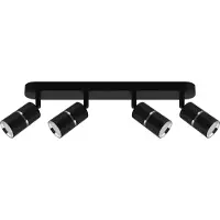 Licht-Erlebnisse Deckenspot Metall verstellbar Schwarz Chrom GU10 4-flammig länglich Spot Lampe Decke