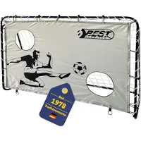 Best Sporting 2in1 Fußballtor I Kinder-Fußballtor in 180 x 120 x 60 cm I Tor mit Torwand & 2 Schusslöchern I Hochwertiges Kindertor mit Netz/Torwand & Befestigungsmaterial I Fussball-Tor in Grau