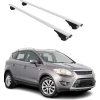 Omtec Dachträger Gepäckträger für Ford Kuga I 2008-2012 Grundträger Metall Silber 2tlg