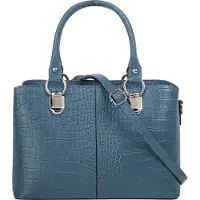 Cluty Umhängetasche "Damen echt Leder, Made in Italy", Damen, Gr. B/H/T: 24cm x 16cm x 7cm onesize, blau, Leder, Taschen Umhängetasche, echt Leder, Made in Italy