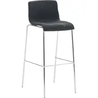 DELUKE Barhocker TENAR - Stoff Dunkelgrau 43x48x100 cm Silber | Barstuhl Mit Lehne Tresenhocker Tresenstuhl Kneipenhocker Kneipenstuhl