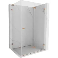 Mexen Lunar-F L Duschkabine faltbar rechts 95 x 80 cm, transparent, gebürstetes Kupfer - 836L-095-080-65-00-P