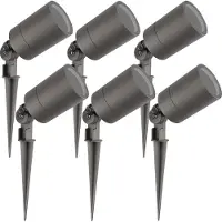 LEDVION 6er Set Gartenstrahler mit Erdspieß IP65 GU10 3W ohne Leuchtmittel