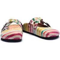 Calceo Damen Clogs CAL102 mit bunten Streifen 41