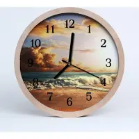 Tulup Holzuhr 30fi cm wanduhr - Sandy Küste Strand