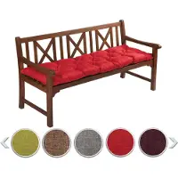 Sunnypillow Bankauflage Stuhlkissen Bankkissen 200 x 50 cm Sitzkissen für Hollywoodschaukel Polsterauflage Auflage für Gartenbank viele Farben und Größen zur Auswahl Rot