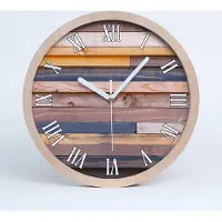 Tulup Holzuhr 20fi cm wanduhr - weiße Spitzen - Holzwand