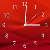 Wallario Design Wanduhr Abstrakte rotes Muster - roter Stoff aus Echtglas, Größe 30 x 30 cm