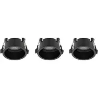 Licht-Erlebnisse Einbauleuchte Wand GU10 D: 7 cm rund Schwarz 3-flammig Modern
