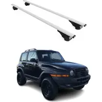 Omtec Dachträger Grundtäger für SsangYong Korando 1996-2006 75kg Metall Silber 2 tlg