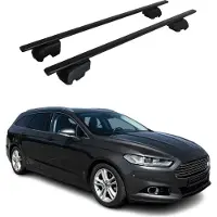 Omtec Dachträger Grundtäger für Ford Mondeo Turnier 2014-2022 75kg Metall Schwarz 2x