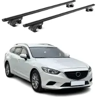 Aurilis Dachträger Grundtäger für Mazda 6 Kombi 2012-2025 5 tür 90kg Alu Schwarz 2x ABE
