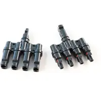 Offgridtec 4-fach Abzweigbuchsen T-Stecker Solarstecker (Paar)