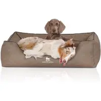 Knuffelwuff Orthopädisches Hundebett Rockland aus Kunstleder Übergröße XXXL 155 x 105cm Stone