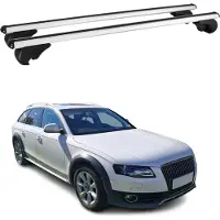 Omtec Dachträger Grundtäger für Audi A4 B8 Allroad 2009-2015 75kg Alu Silber 2 tlg
