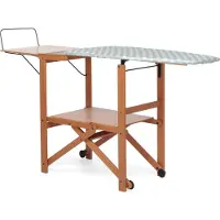 Foppapedretti Asso, Bügelbrett in Originalgröße, Aluminium, Baumwolle, Polyester, Dampfbügeleisen, Schwarz, Walnuss, Einfarbig, Grau, Weiß