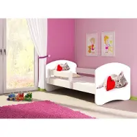 Clamaro Kinderbett, Babybett 70x140, 80x160, 80x180cm Juniorbett, Kind, Motiv, Schublade , Bett Farbe:40 Katze, Ausführung:Mit Bettkasten, Bett Größe:160 x 80 cm
