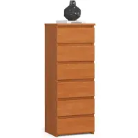 Home Collective Kommode mit 6 Schubladen Kommode Schlafzimmer Flur Wohnzimmer Organizer Kommode mit Schubladen 40 cm breit 109 cm hoch | braun Holz Highboard Sideboard Mehrzweckschrank Schrank schmal