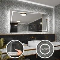 Alasta Badspiegel mit LED Beleuchtung und Touch-Schalter - Berlin - 70 cm, 60 cm