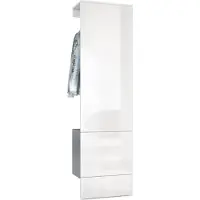 Vladon Garderobe Carlton Set 5, Germany, Wandgarderobe aus Flur-Paneel mit Kleiderstange & Wandschrank, Anthrazit matt/Weiß Hochglanz (52 x 193 x 35 cm)