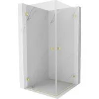 Mexen Lunar-B Duo Pendeltür-Duschkabine 75 x 75 cm, transparent, gebürstetes Gold - 832-075L-075P-55-00