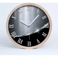 Tulup Holzuhr 20fi cm wanduhr - weiße Spitzen - Metall Abstraktion